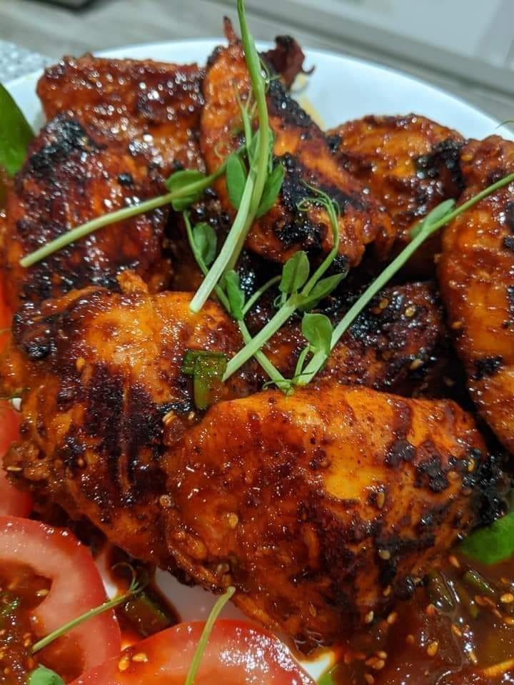 Recette grillade poulet mauricien (barbecue chicken)
